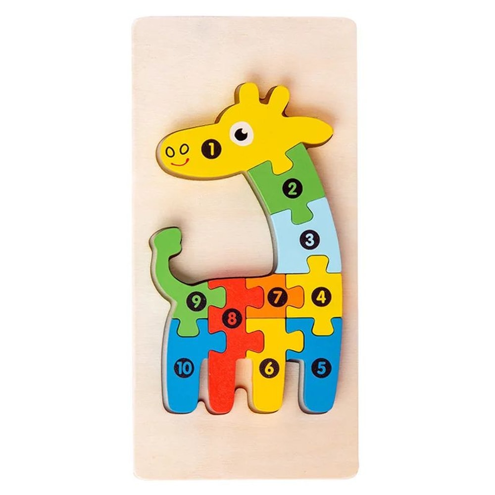 Montessori 3D Wooden Dinosaur Puzzle For Toddlers Shape And Color Learning Toy 12