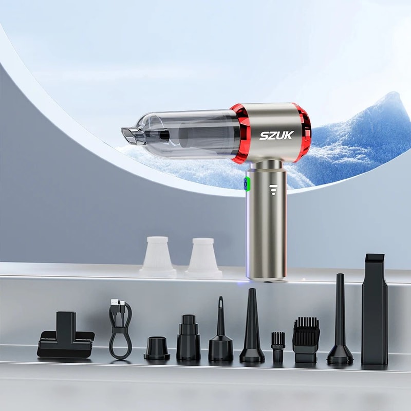 SZUK ProPower 985000Pa Mini Car Vacuum Cleaner Wireless Handheld Car Vacuum With UltraStrong Sucti 9