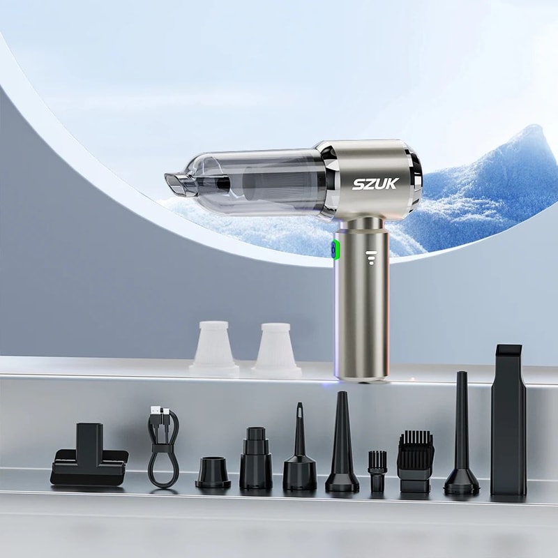 SZUK ProPower 985000Pa Mini Car Vacuum Cleaner Wireless Handheld Car Vacuum With UltraStrong Sucti 10