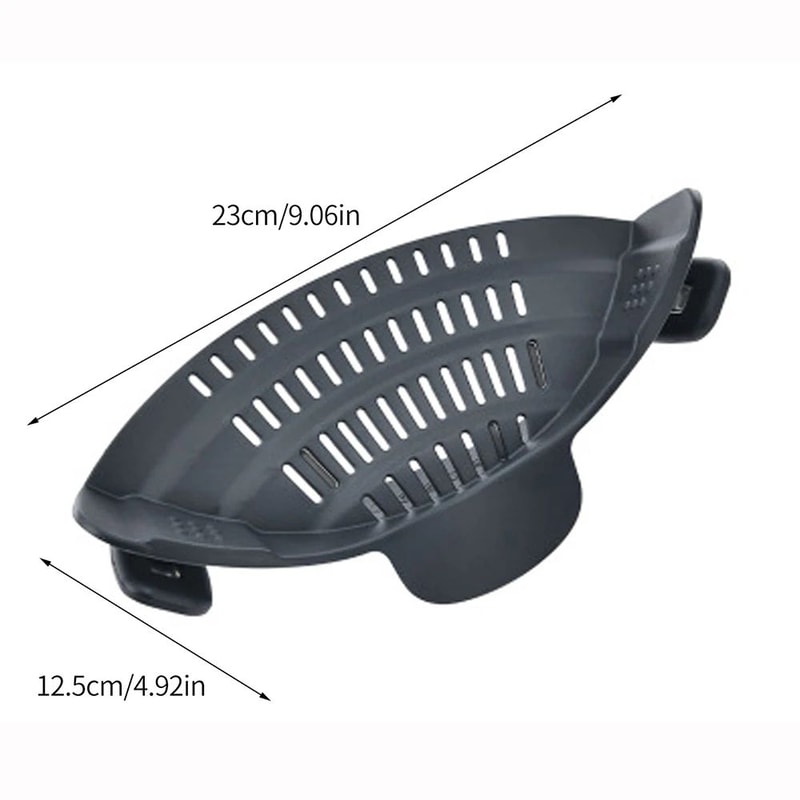 ClipGrip Silicone ClipOn Pot Strainer For Pots Pans HeatResistant Pasta And Vegetable Colander 3
