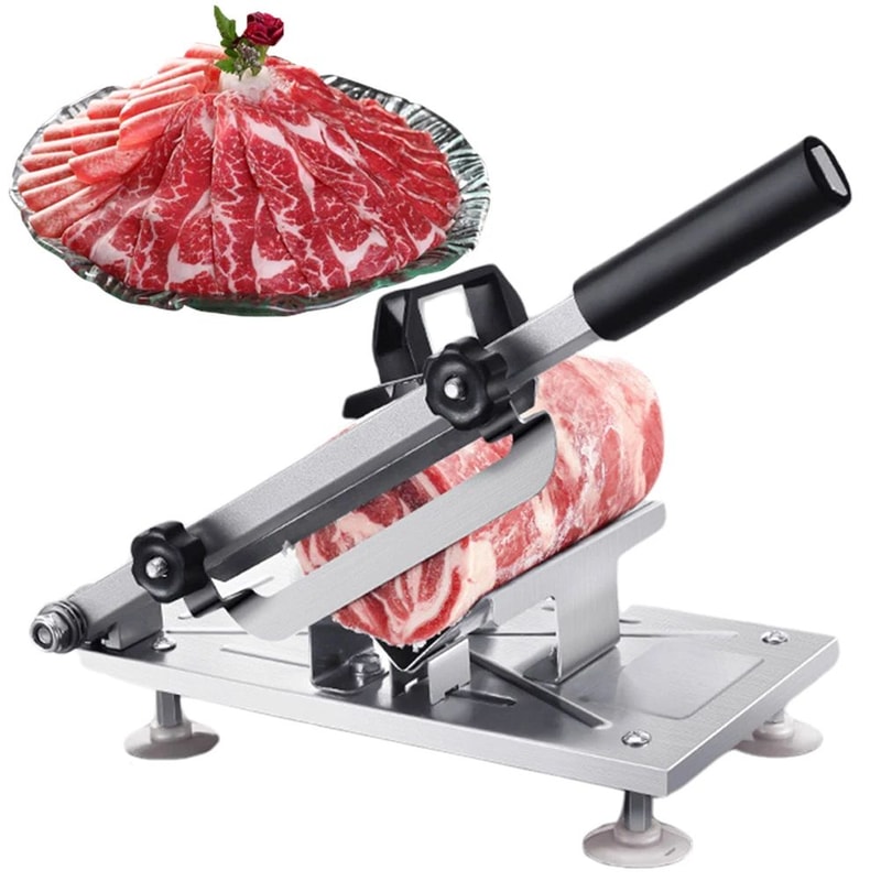 Stainless Steel Meat Slicer Machine Manual Beef Mutton Roll Cutter For Home Kitchen 4