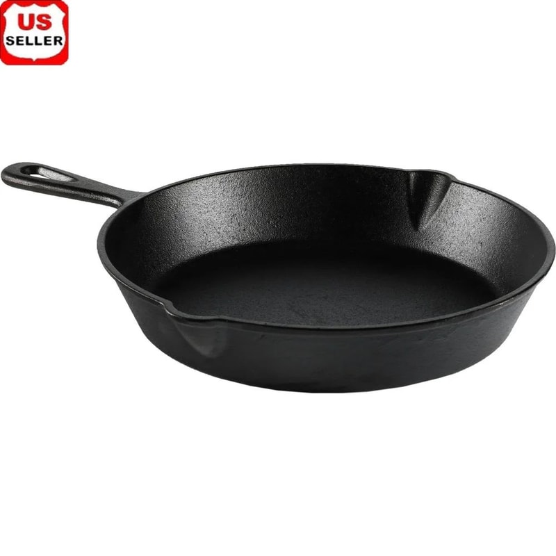 Heritage Flame 105 PreSeasoned Cast Iron Skillet For Even Heat Campfire Cooking 0