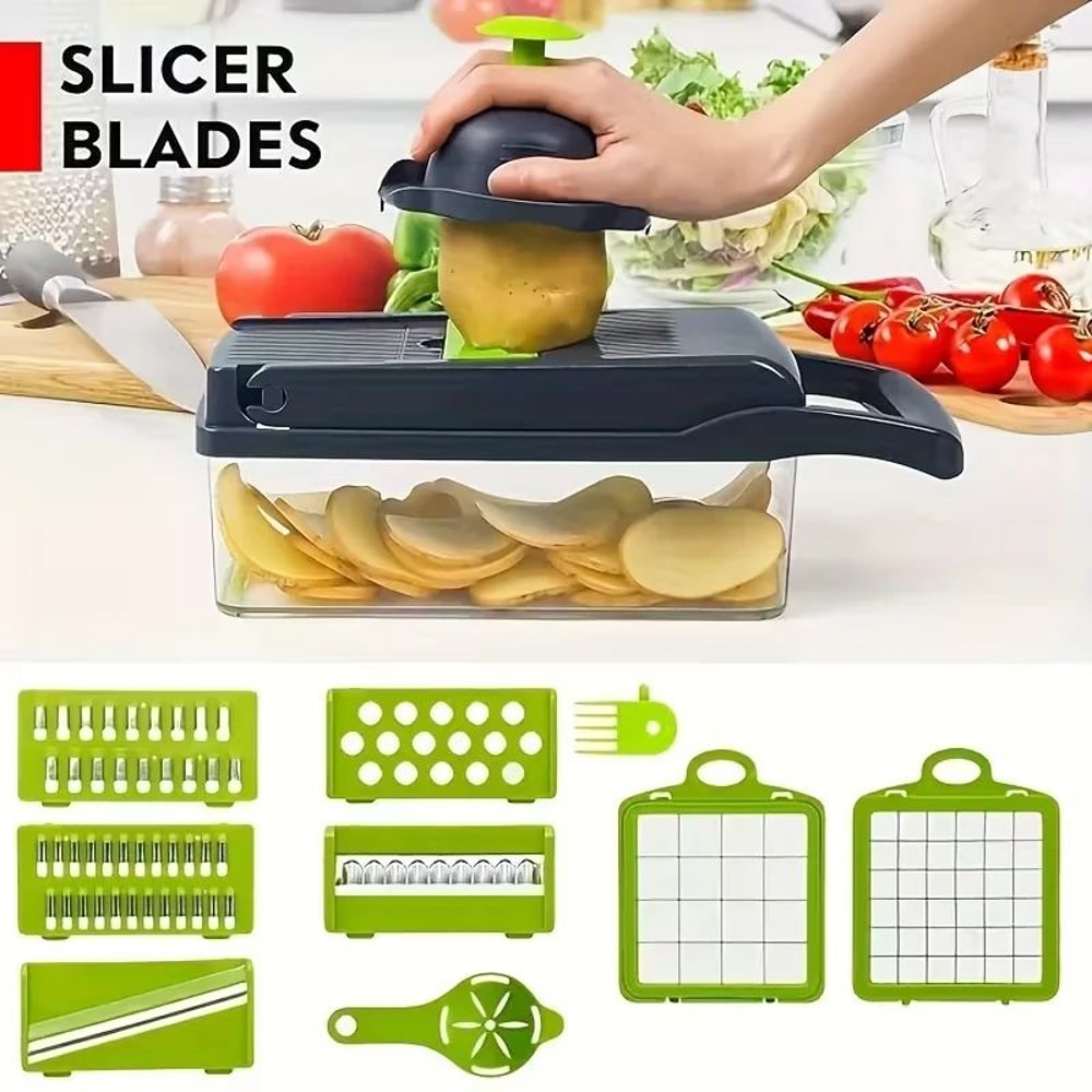 14in1 Vegetable Chopper Mandoline Slicer Set With Interchangeable Blades 1