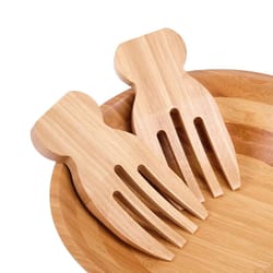 bamboo salad hands – large wooden salad servers for effortless tossing & serving