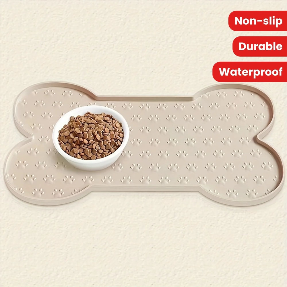 CozyGuard Waterproof Silicone Dog Feeding Mat NonSlip Pet Food Pad With Raised Edges 0