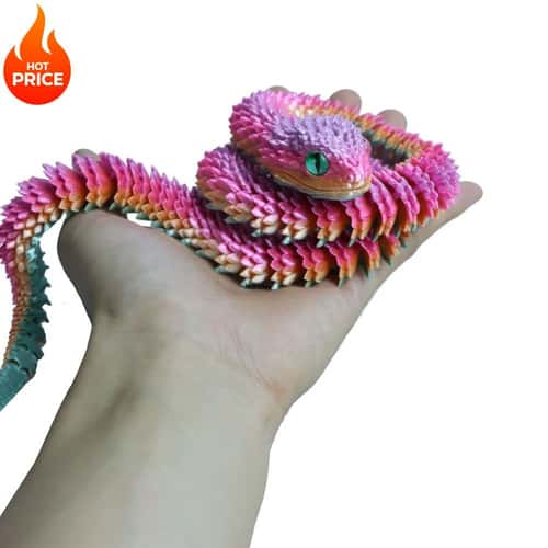 3D Printed Articulated Snake Egg – Flexible Fidget Toy & Unique Home Decor Figure