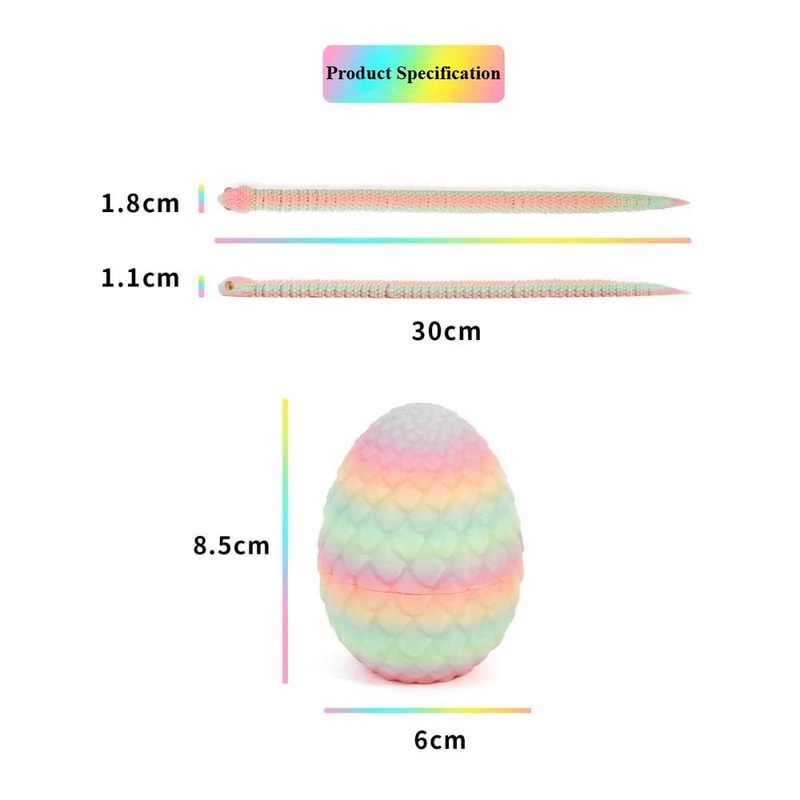 3D Printed Articulated Snake Egg Flexible Fidget Toy Unique Home Decor Figure 4