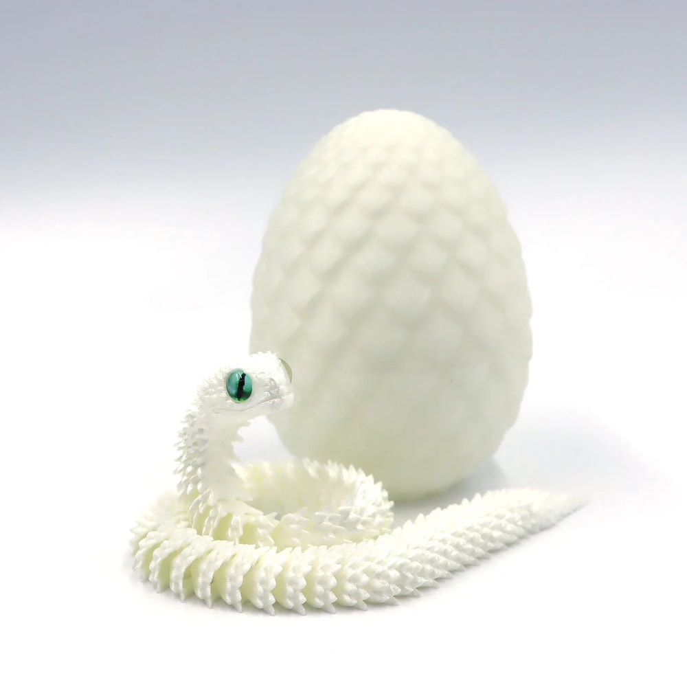 3D Printed Articulated Snake Egg Flexible Fidget Toy Unique Home Decor Figure 9