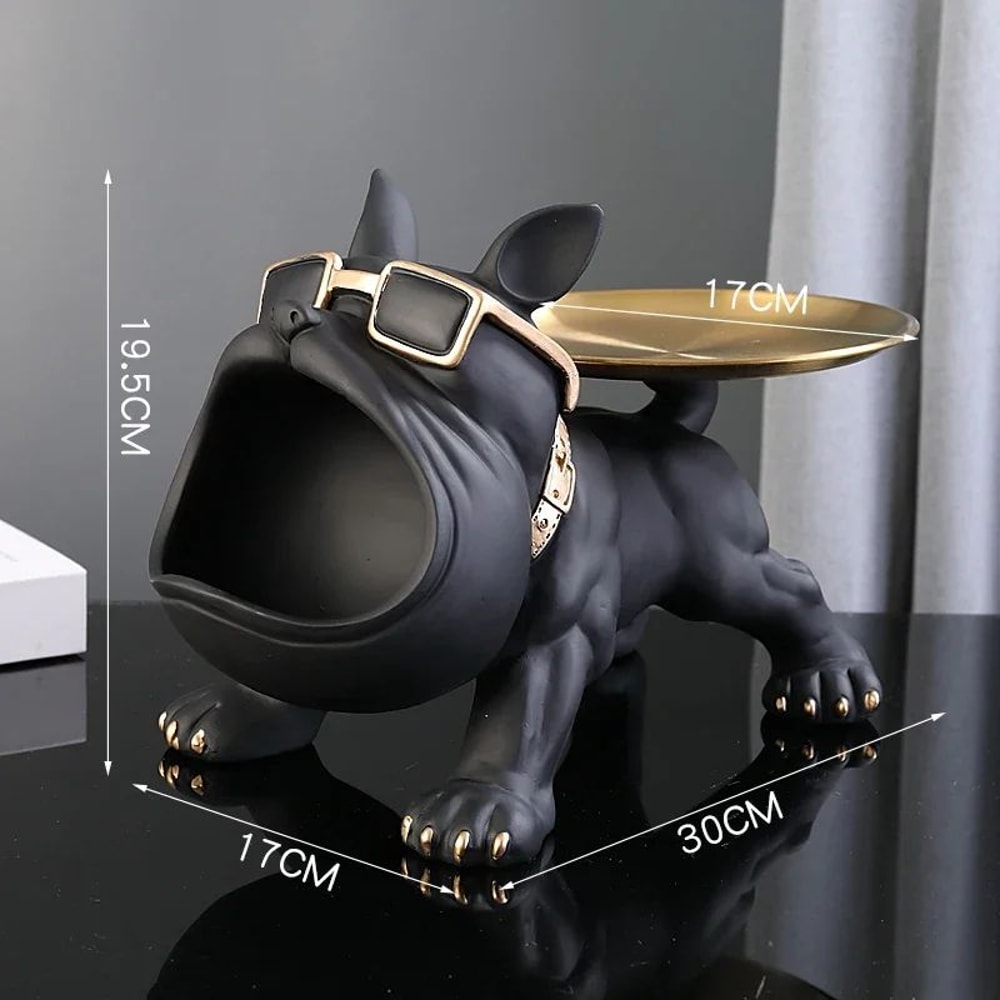 French Bulldog Storage Statue Decorative Resin Dog Sculpture With Hidden Storage Box 6