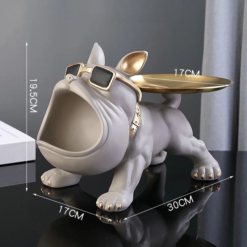 French Bulldog Storage Statue Decorative Resin Dog Sculpture With Hidden Storage Box 8