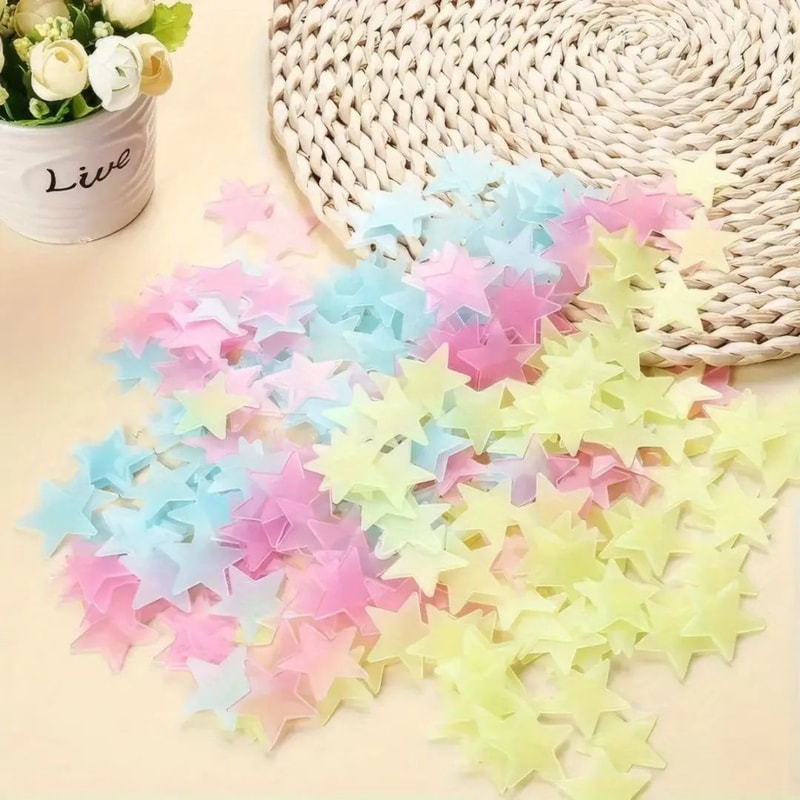GlowMagic Glow In The Dark Stars 100Piece Luminous Wall Stickers For Kids Bedroom Ceiling Decor 2