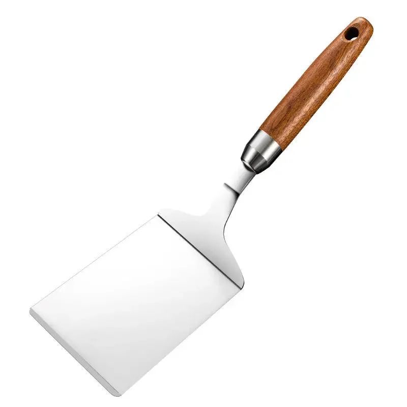 HeavyDuty Stainless Steel Spatula With Wood Handle Professional Metal Turner For Grill Steak Pizz 5