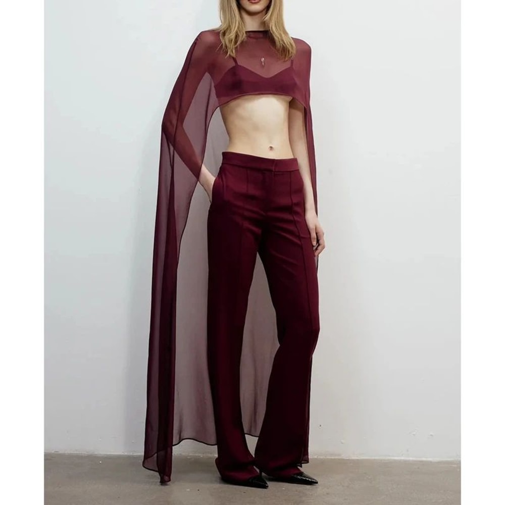 HighLow Sheer Polka Dot Cover Up Blouse For Women Lightweight Summer Cape Top 6