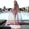 Sheer Chiffon Beach Cover Up Robe With Belt Long Kimono Cardigan For Swim Resort 3