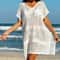 Breezy Knit VNeck Beach Cover Up Dress HollowOut Crochet Bikini Coverup 1