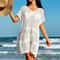 Breezy Knit VNeck Beach Cover Up Dress HollowOut Crochet Bikini Coverup 4