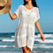 Breezy Knit VNeck Beach Cover Up Dress HollowOut Crochet Bikini Coverup 4