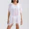 Coastal Breeze Tassel Trim Beach Cover Up Dress Sheer Mini Swimsuit Cover Up For Women 3