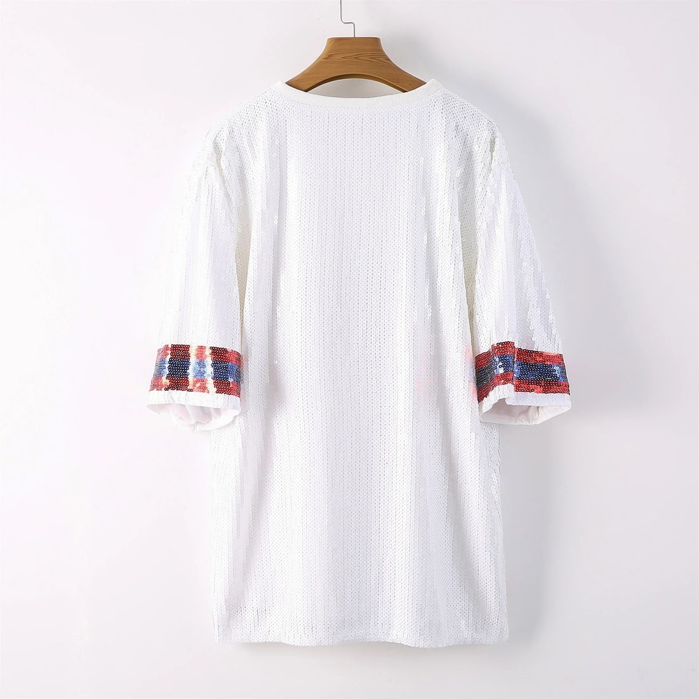 Blue Sequin Game Day Dress Sparkly Football Party Outfit For Women 3