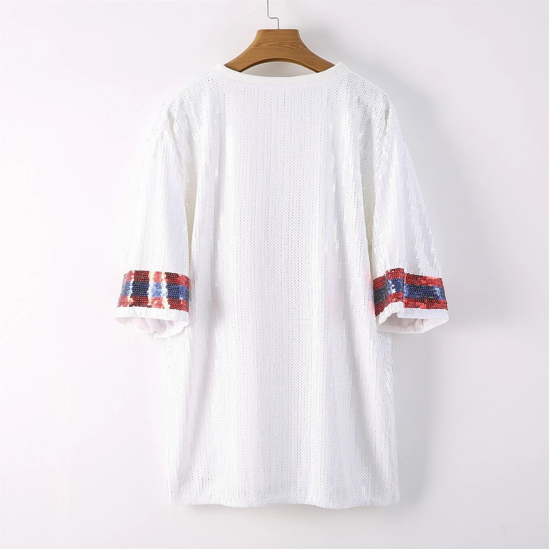 Blue Sequin Game Day Dress Sparkly Football Party Outfit For Women 3