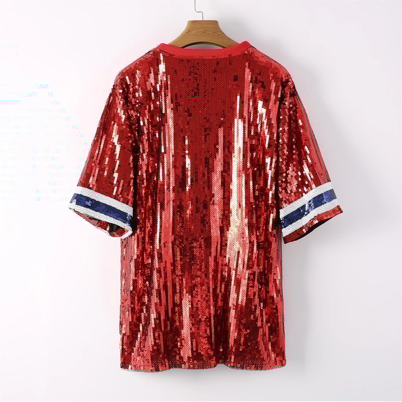 Blue Sequin Game Day Dress Sparkly Football Party Outfit For Women 5