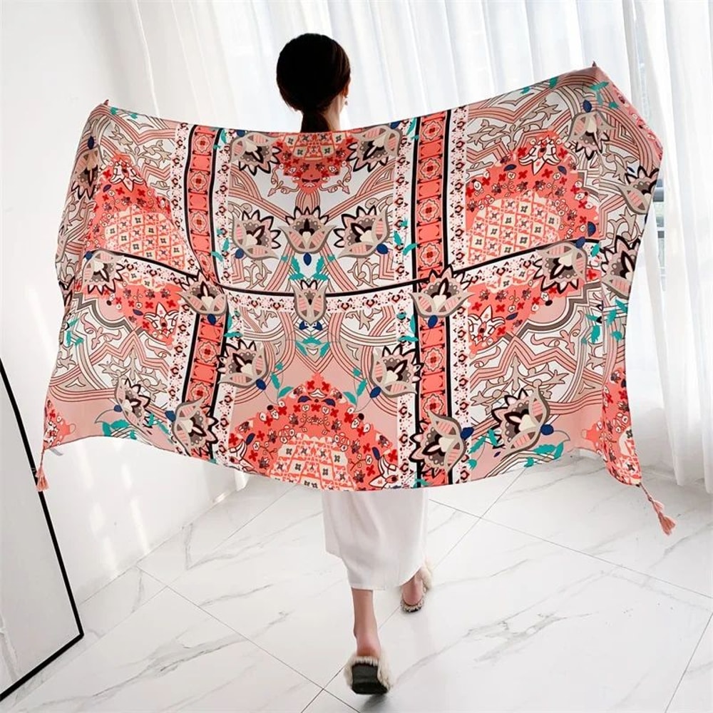 Breezy Cotton Linen Beach Cover Up Sarong Wrap For Women Lightweight Summer Swimsuit Cover Up 10