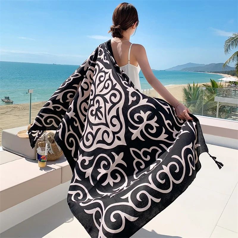 Breezy Cotton Linen Beach Cover Up Sarong Wrap For Women Lightweight Summer Swimsuit Cover Up 16