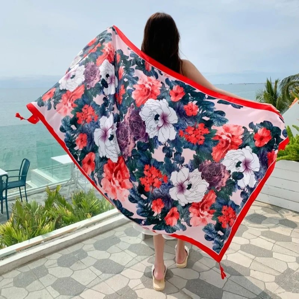 Breezy Cotton Linen Beach Cover Up Sarong Wrap For Women Lightweight Summer Swimsuit Cover Up 9