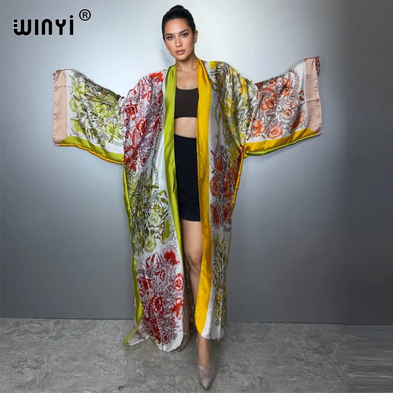 Luxe Boho Kimono Kaftan Elegant Boho Kimono Cardigan Beach CoverUp Dress For Women 0