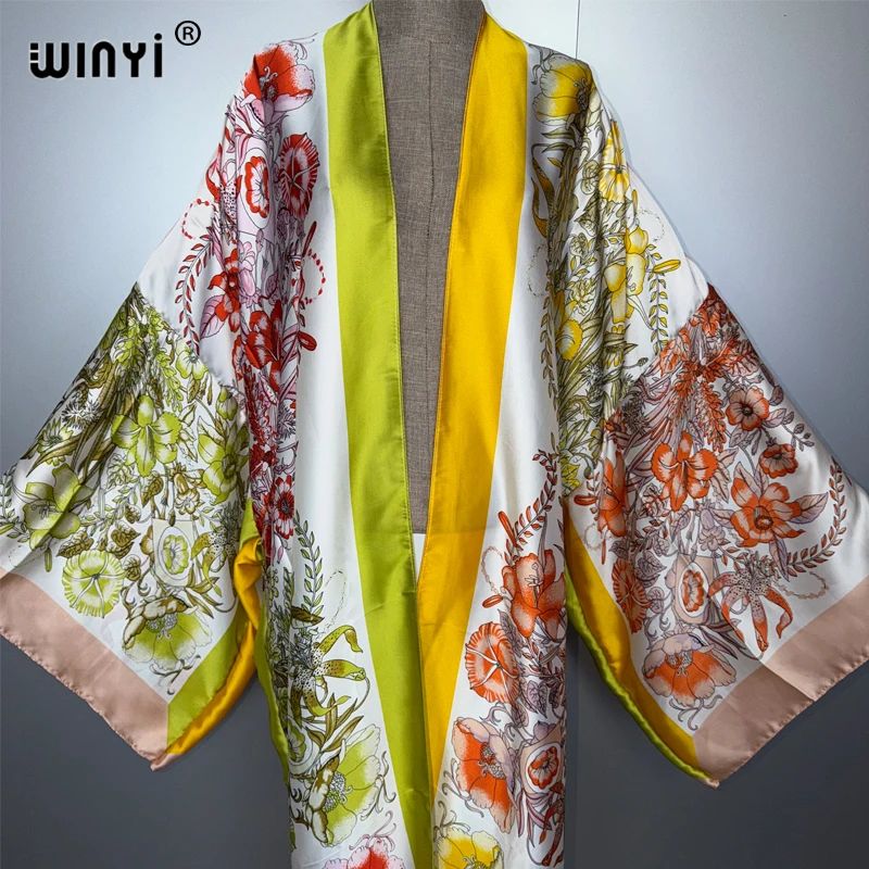Luxe Boho Kimono Kaftan Elegant Boho Kimono Cardigan Beach CoverUp Dress For Women 3