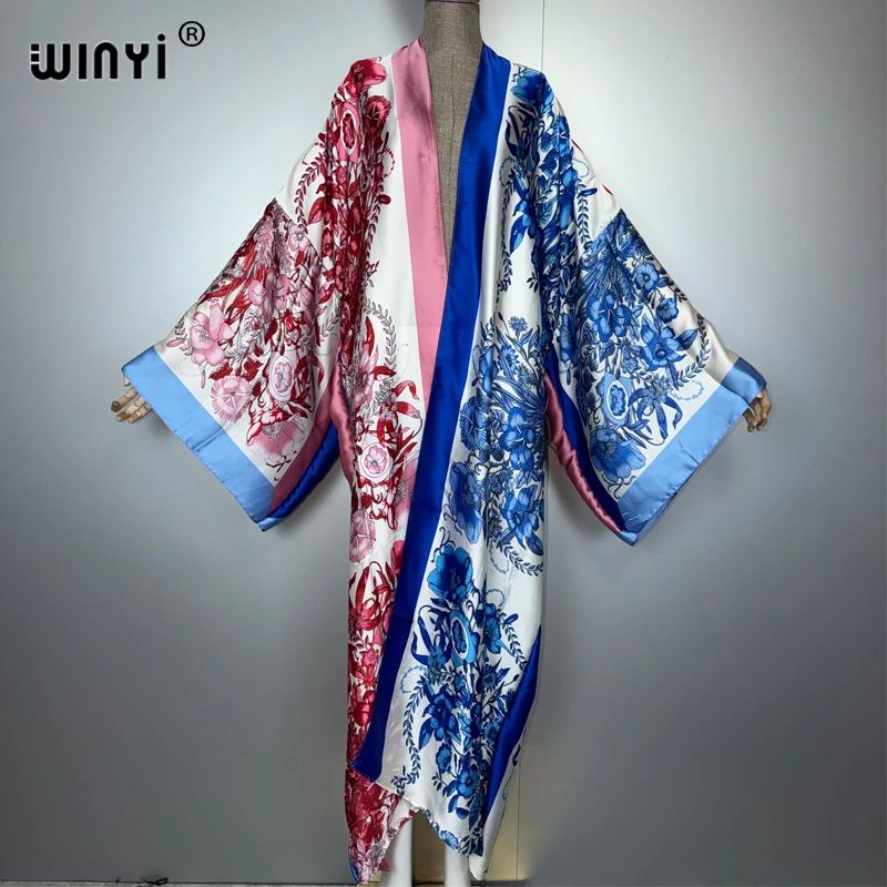 Luxe Boho Kimono Kaftan Elegant Boho Kimono Cardigan Beach CoverUp Dress For Women 4