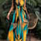 Tropical Print VNeck Fit And Flare Maxi Dress For Women 0