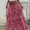Vacation Breeze Beach Maxi Skirt With Stretchy Elastic Waist Long Flowy Summer Vacation Skirt 1