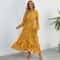 Bohemian Chic Boho Maxi Dress Floral Chiffon Beach Dress With Long Sleeves High Waist 1