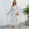 Bohemian Chic Boho Maxi Dress Floral Chiffon Beach Dress With Long Sleeves High Waist 7
