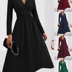 elegant embrace overlap v-neck bodycon maxi dress