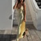 Sunlit Grace Yellow Satin VNeck Maxi Dress Elegant Sleeveless Summer Party Dress 2