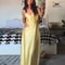 Sunlit Grace Yellow Satin VNeck Maxi Dress Elegant Sleeveless Summer Party Dress 4