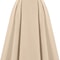 ZANZEA Vintage HighWaisted Pleated ALine Maxi Skirt Elegant Solid Long Summer Skirt 1