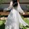 Elegant White OffShoulder Maxi Party Gown Flowy Ruffle Holiday Dress 1