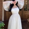 Elegant White OffShoulder Maxi Party Gown Flowy Ruffle Holiday Dress 3