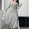 Plus Size ALine Maxi Dress Elegant Knit WaistSlimming Casual Dress 2