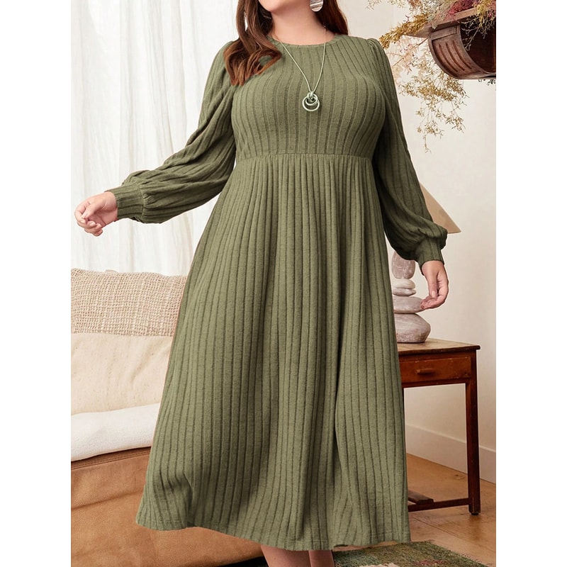 Cozy Elegance Plus Size Maxi Dress For Women Long Sleeve Autumn Winter Dress 8