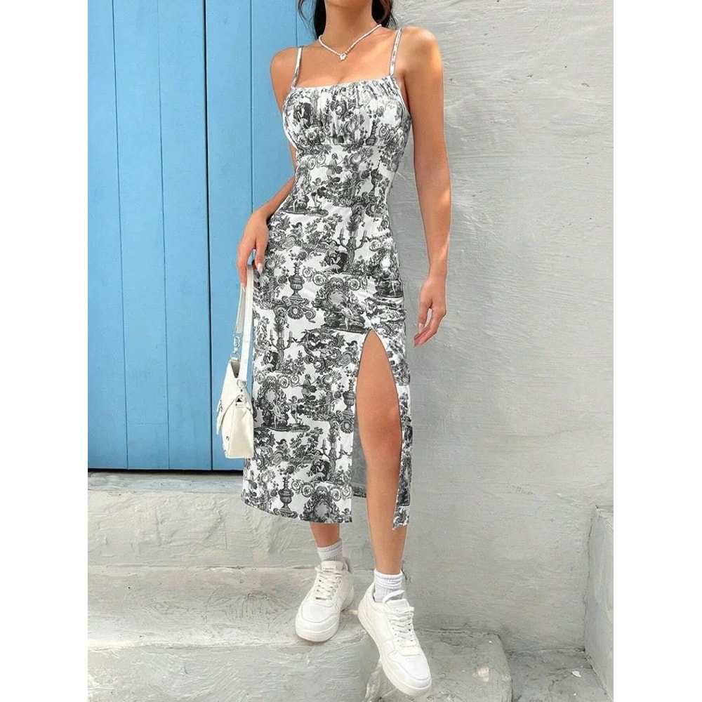 Fall Romance Strapless Leopard Print Maxi Dress With High Slit And Wrap Silhouette 12