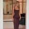 Luxe High Neck Sequin Maxi Dress Elegant Sleeveless Wedding Guest Gown 0