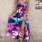 Ombre Leaf Eyelet Maxi Dress Elegant Sleeveless Summer Vacation Dress 2