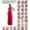 Multiway Wrap Convertible Maxi Dress Infinity Bridesmaid Style In Red 1