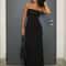 Midnight Allure Strapless Long Sleeve Bodycon Maxi Dress 0
