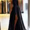 Burgundy Satin Elegance Maxi Dress Sexy Side Slit Adjustable Strap Evening Burgundy Satin Maxi Dr 5