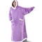 Oversized Hoodie Blanket With Sleeves Super Long Hooded Fleece TV Blanket For Cozy Winter Lounging 3